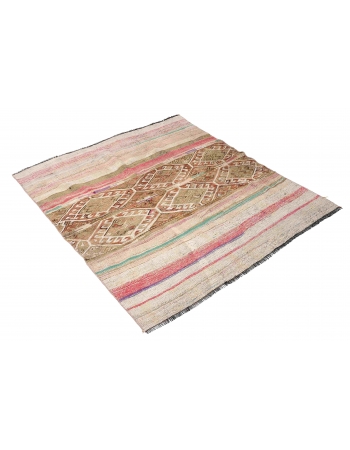 Vintage Turkish Decorative Small Kilim - 3`11″ x 4`9″