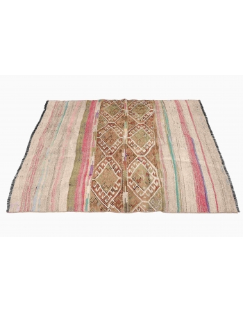 Vintage Turkish Decorative Small Kilim - 3`11″ x 4`9″