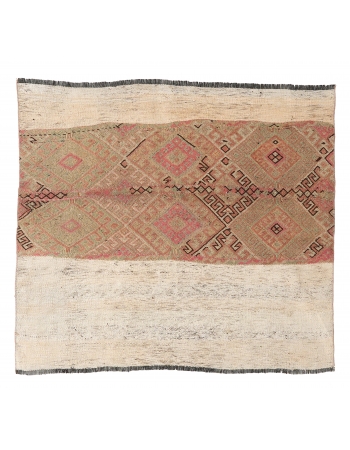 Decorative Faded Vintage Kilim Rug - 3`7″ x 4`0″