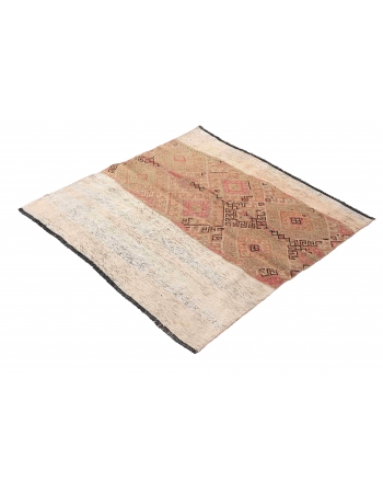Decorative Faded Vintage Kilim Rug - 3`7″ x 4`0″