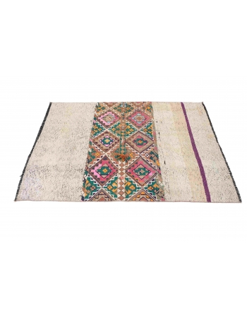 Unique Vintage Decorative Kilim Rug - 3`7″ x 4`11″