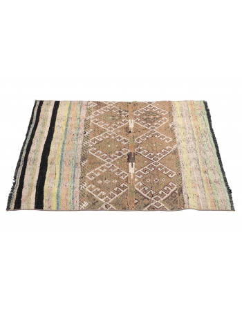 Vintage Turkish Small Kilim Rug - 3`4″ x 3`9″