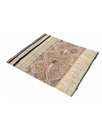 Vintage Turkish Small Kilim Rug - 3`4″ x 3`9″