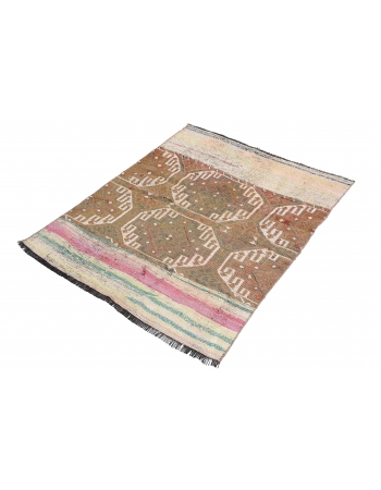 Small Vintage Turkish Kilim Rug - 3`0″ x 4`1″