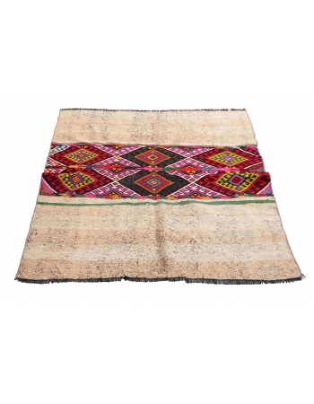 Colorful Vintage Small Kilim Rug - 3`10″ x 5`3″