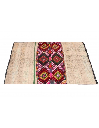 Colorful Vintage Small Kilim Rug - 3`10″ x 5`3″