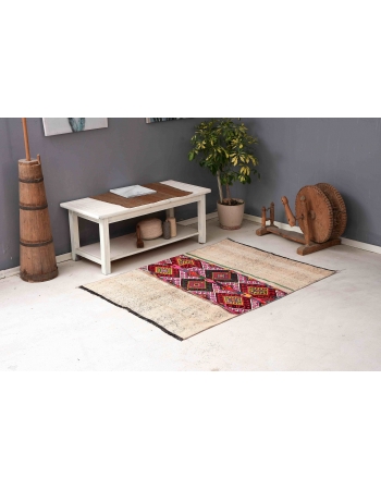 Colorful Vintage Small Kilim Rug - 3`10″ x 5`3″