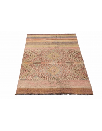 Faded Vintage Decorative Kilim Rug - 2`10″ x 5`0″