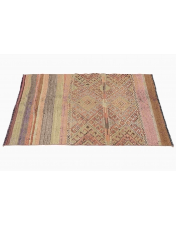 Faded Vintage Decorative Kilim Rug - 2`10″ x 5`0″