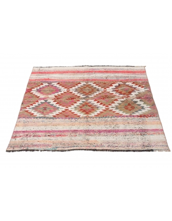 Decorative Vintage Small Kilim Rug - 3`10″ x 4`6″