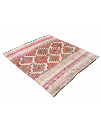 Decorative Vintage Small Kilim Rug - 3`10″ x 4`6″
