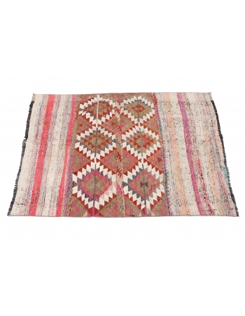 Decorative Vintage Small Kilim Rug - 3`10″ x 4`6″
