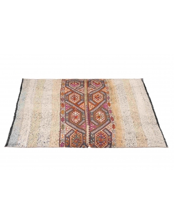 Vintage Decorative Turkish Kilim Rug - 4`1″ x 5`3″