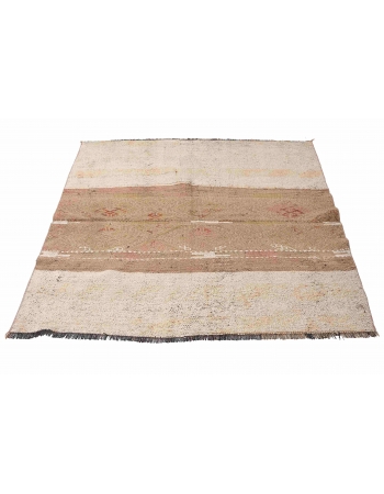 Faded Vintage Decorative Kilim Rug - 4`1″ x 5`1″
