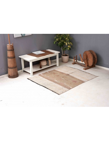 Faded Vintage Decorative Kilim Rug - 4`1″ x 5`1″