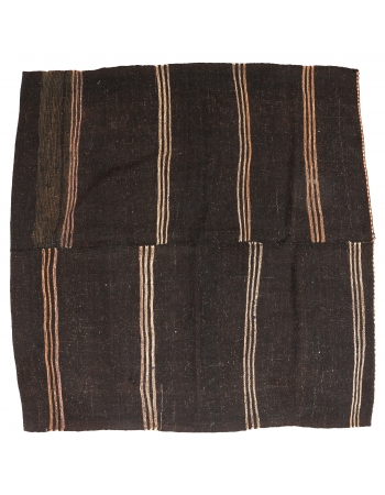 Vintage Dark Brown Modern Kilim Rug - 8`0″ x 8`4″