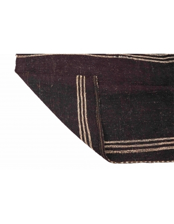 Vintage Dark Brown Modern Kilim Rug - 8`0″ x 8`4″