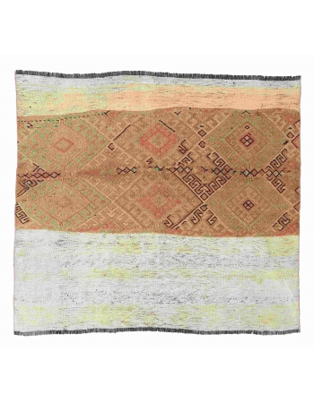 Decorative Faded Vintage Kilim Rug - 3`7″ x 4`0″