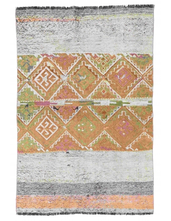 Decorative Small Vintage Kilim Rug - 3`3″ x 4`11″