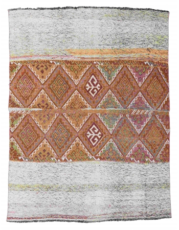 Decorative Turkish Vintage Kilim Rug - 4`6″ x 5`4″