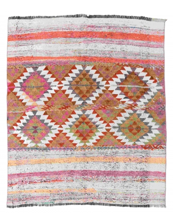Decorative Vintage Small Kilim Rug - 3`10″ x 4`6″