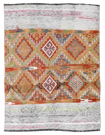 Decorative Vintage Turkish Kilim Rug - 3`6″ x 4`7″