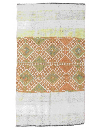 Faded Vintage Decorative Kilim Rug - 3`7″ x 6`5″