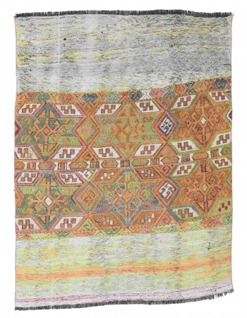 Unique Vintage Decorative Kilim Rug - 3`6″ x 4`6″