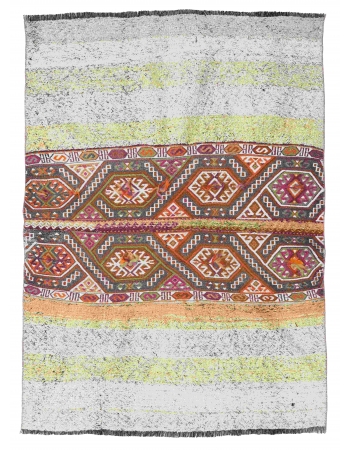 Vintage Decorative Turkish Kilim Rug - 4`1″ x 5`3″