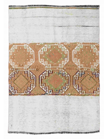 Vintage Modern Small Kilim Rug - 4`1″ x 5`3″