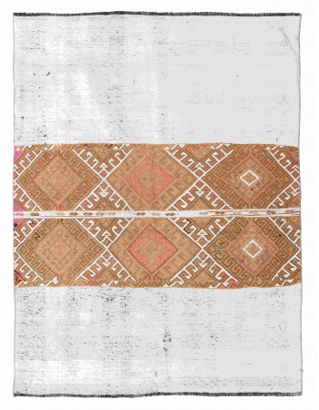 Vintage Small Decorative Kilim Rug - 4`1″ x 5`9″