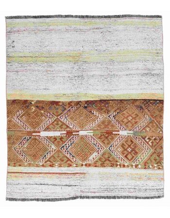 Vintage Turkish Decorative Small Kilim - 3`10″ x 4`6″
