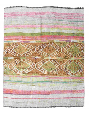 Vintage Turkish Decorative Small Kilim - 3`11″ x 4`9″