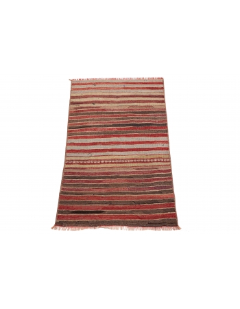 Striped Vintage Mini Kilim Rug - 1`10″ x 3`3″