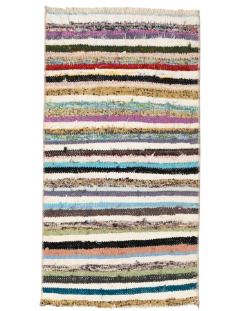 Decorative Vintage Mini Rag Rug - 1`9″ x 2`11″