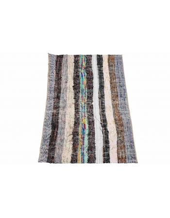 Vintage Striped Mini Rag Rug - 1`8″ x 2`8″