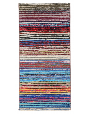Vintage Decorative Rag Rug - 1`8″ x 3`6″