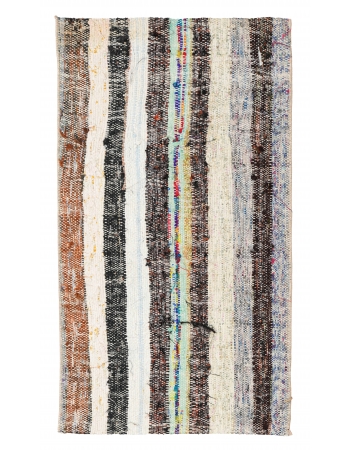 Striped Vintage Mini Kilim Rug - 1`8″ x 3`0″