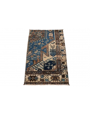 Decorative Antique Mini Rug Fragment - 1`10″ x 3`2″
