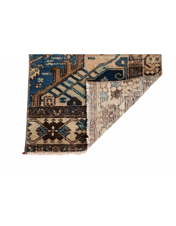 Decorative Antique Mini Rug Fragment - 1`10″ x 3`2″