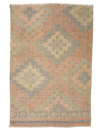 Faded Vintage Mini Embroidered Kilim - 2`4″ x 3`6″