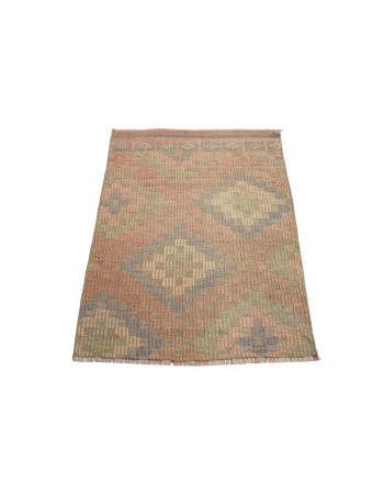 Faded Vintage Mini Embroidered Kilim - 2`4″ x 3`6″