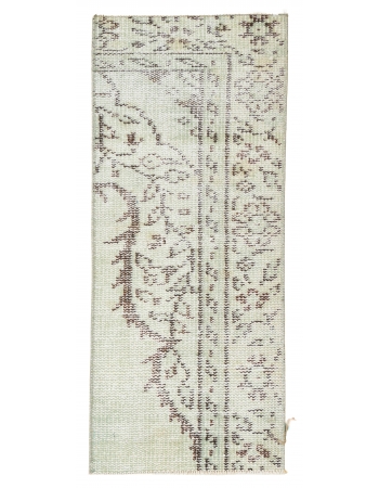 Vintage Light Green Mini Rug Fragment - 1`2″ x 2`9″