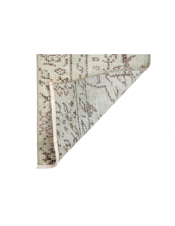Vintage Light Green Mini Rug Fragment - 1`2″ x 2`9″