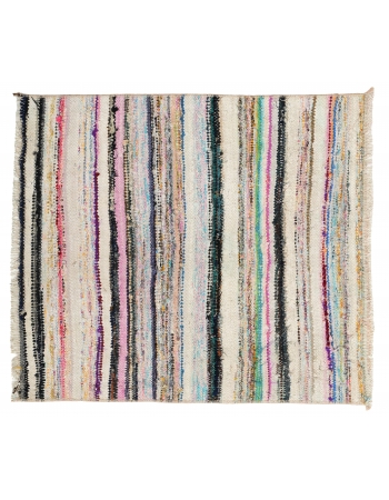 Mini Vintage Striped Rag Rug - 2`4″ x 2`7″