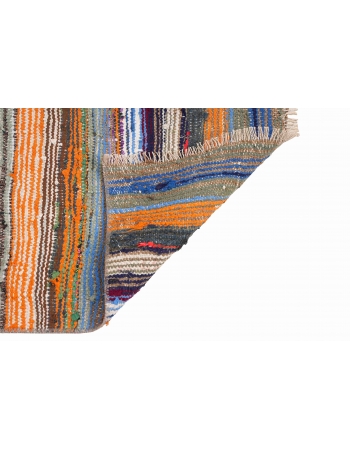 Mini Vintage Striped Rag Rug - 1`10″ x 2`2″
