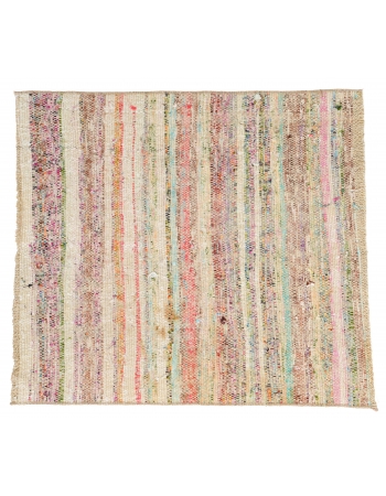 Vintage Decorative Mini Rag Rug - 2`3″ x 2`5″