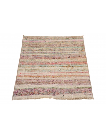 Vintage Decorative Mini Rag Rug - 2`3″ x 2`5″