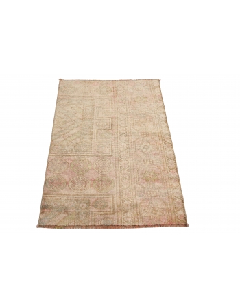 Washed Out Vintage Mini Rug Fragment - 2`5″ x 3`6″