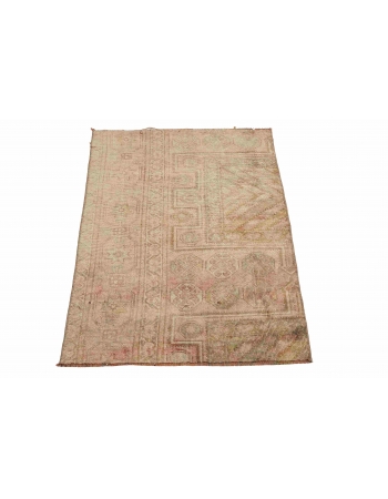 Vintage Washed Out Rug Fragment - 2`6″ x 3`7″